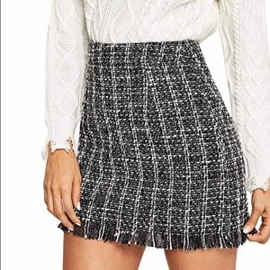 Free Tweed high-waisted mini skirt